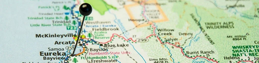 Map of Humboldt County and the North Coast, the service area for J&G Lawn & Garden